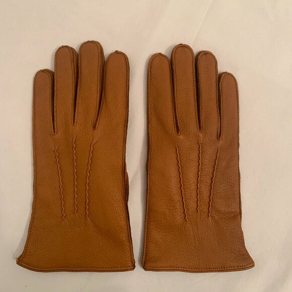 Club Monaco golden brown,leather gloves - Picture 1 of 7